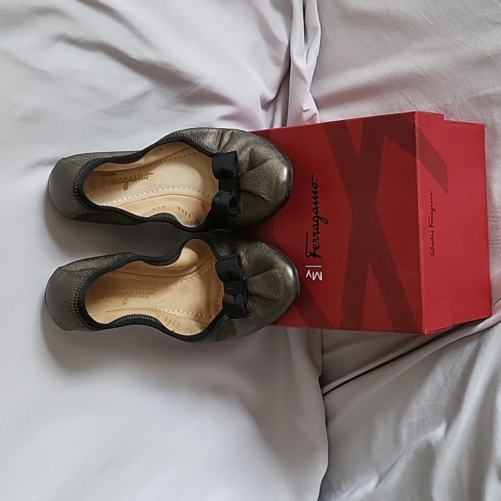 New! Salvatore Ferragamo leather ballerina flat shoes - Picture 2 of 7
